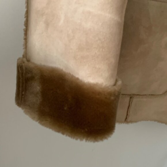 Women's Tan Faux Fur Suede Lined Jacket - Picture 2 of 9
